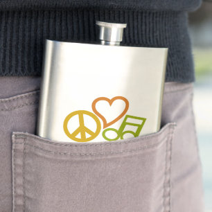 Peace Liebe Music Custom Flask Flachmann