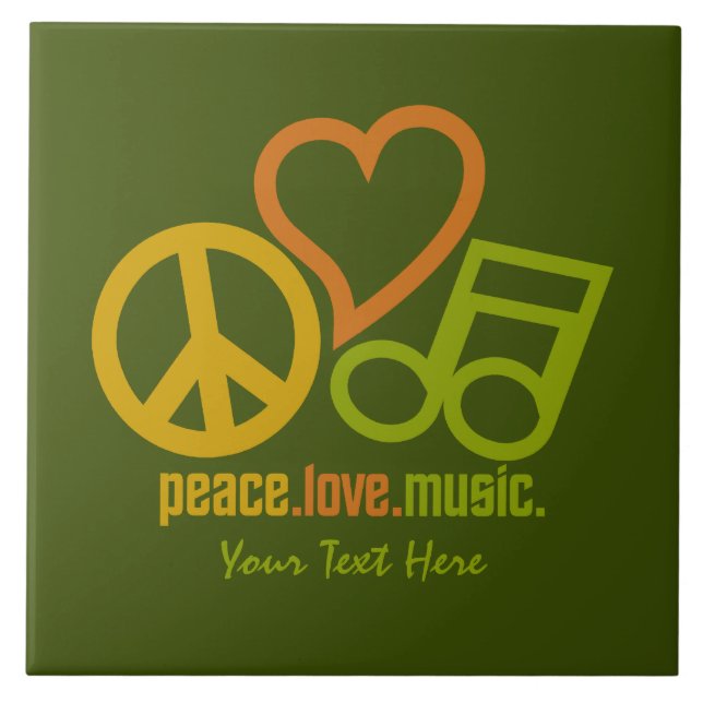 Peace Liebe Music Custom Keramik tiles Fliese (Vorderseite)