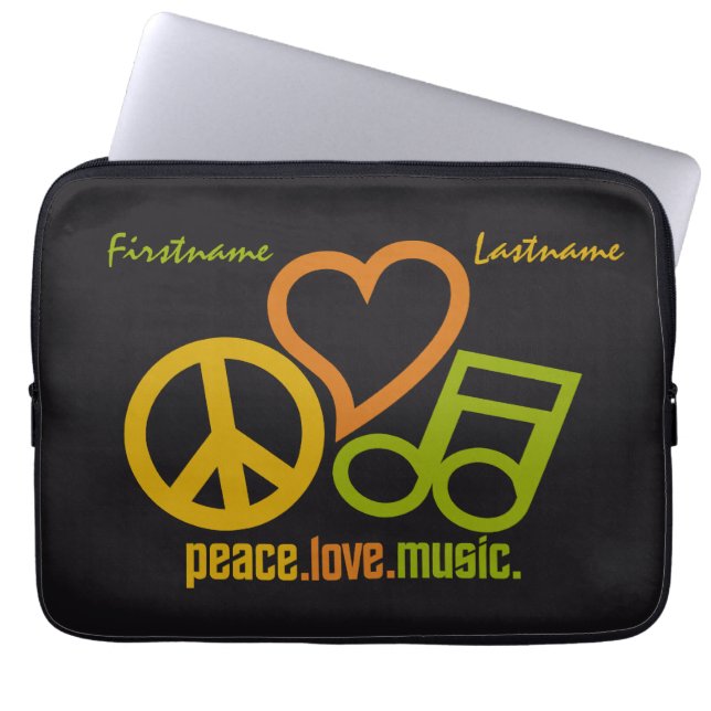 Peace Liebe Music Custom Laptop-Ärmel Laptopschutzhülle (Vorderseite)