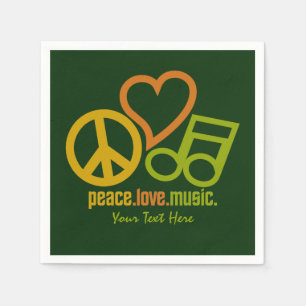 Peace Liebe Music Custom Paper Napkins Serviette