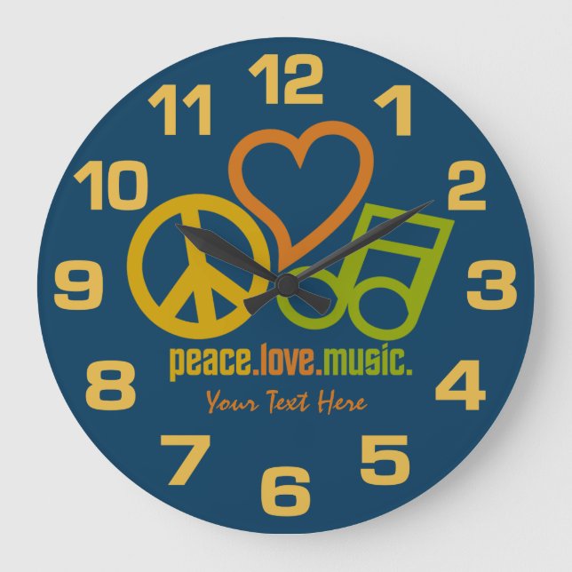 Peace Liebe Music Custom Uhren (Vorderseite)
