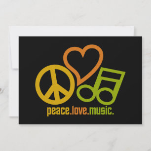 Peace Liebe Music Einladung, individuell anpassbar Einladung