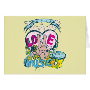 Peace Liebe Music - Illustration von sechziger Jah