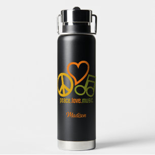 Peace Liebe Music individuelle Name Trinkflasche
