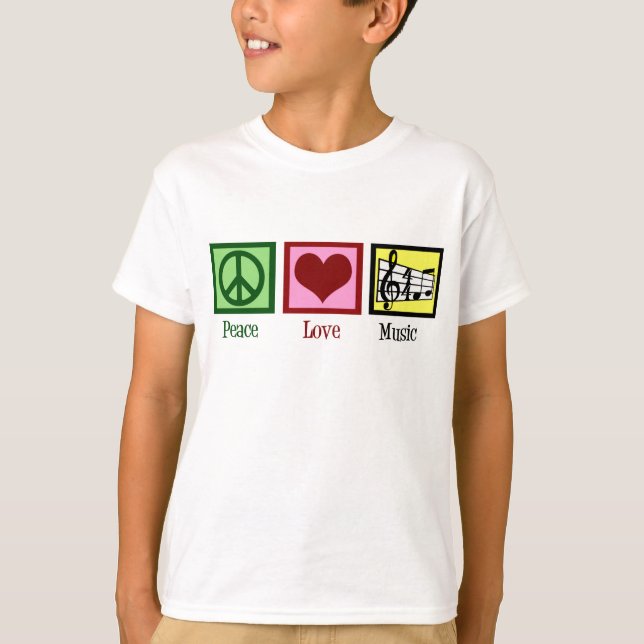 Peace Liebe Music Kids T-Shirt (Vorderseite)