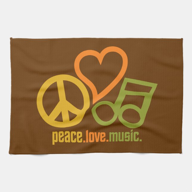 Peace-Liebe-Music Küchenhandtücher Küchentuch (Horizontal)