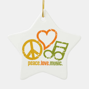 Peace Liebe Music Ornament, anpassbar Keramikornament