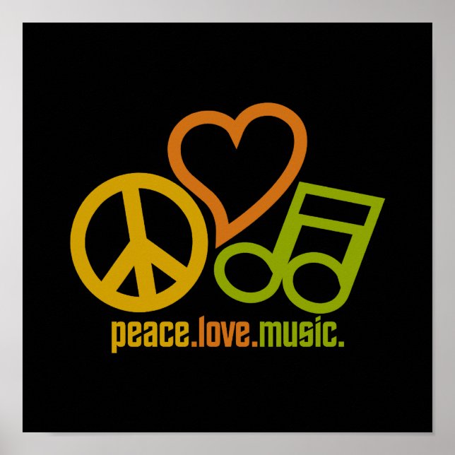 Peace Liebe Music Poster (Vorne)