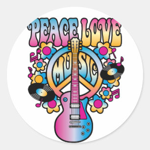 Peace Liebe Music Runder Aufkleber