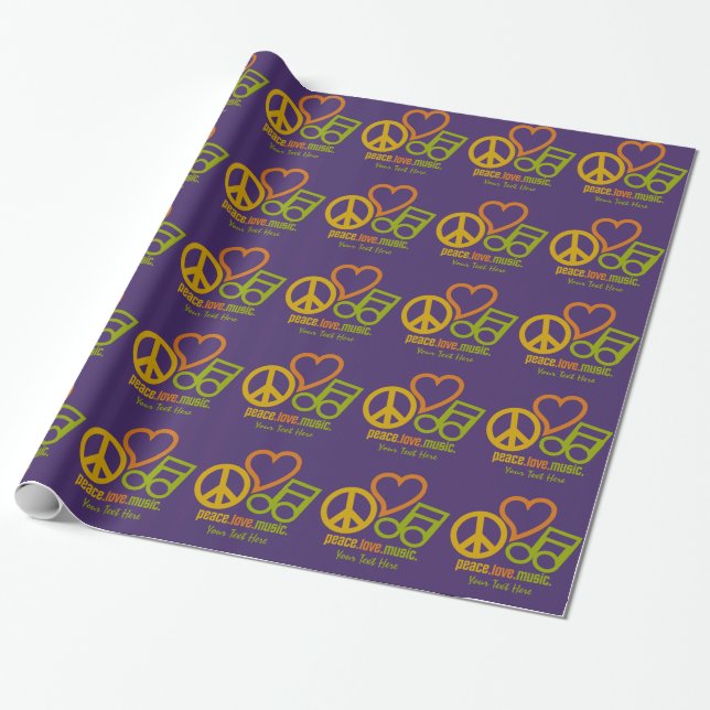 Peace Liebe Music - Sonderverpackungspapier Geschenkpapier (Ungerollt)