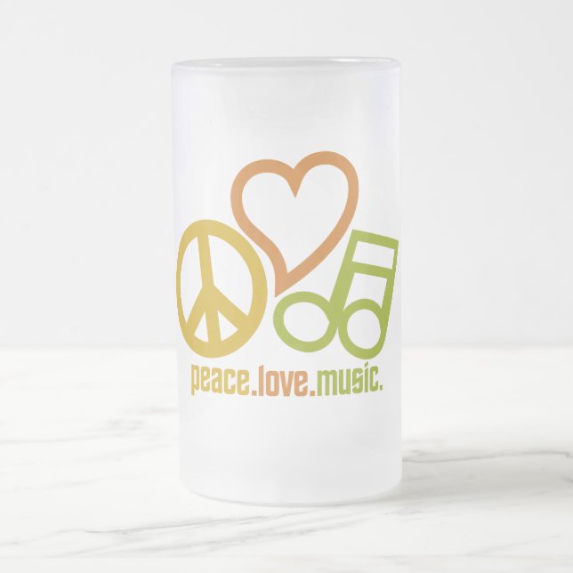 Peace Liebe Music Tasse - wählen Sie Stil & Farbe (Mittel)