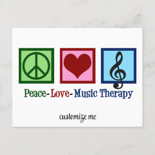 Peace Liebe Music Therapy Personalisiert Therapist Postkarte