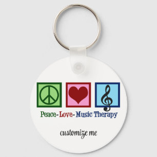 Peace Liebe Music Therapy Personalisiert Therapist Schlüsselanhänger
