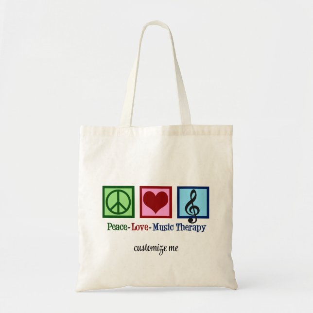 Peace Liebe Music Therapy Personalisiert Therapist Tragetasche (Vorne)