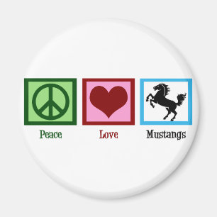Peace Liebe Mustangs Magnet