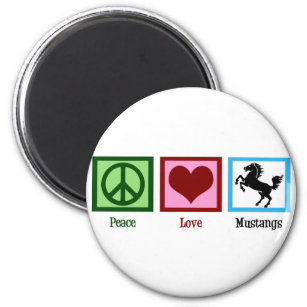 Peace Liebe Mustangs Magnet