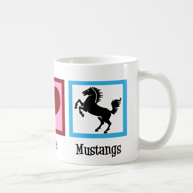 Peace Liebe Mustangs Tasse (Rechts)