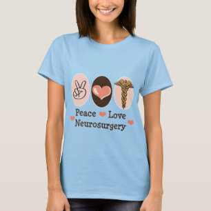 Peace Liebe Neurochirurgie Ringer Tee Shirt