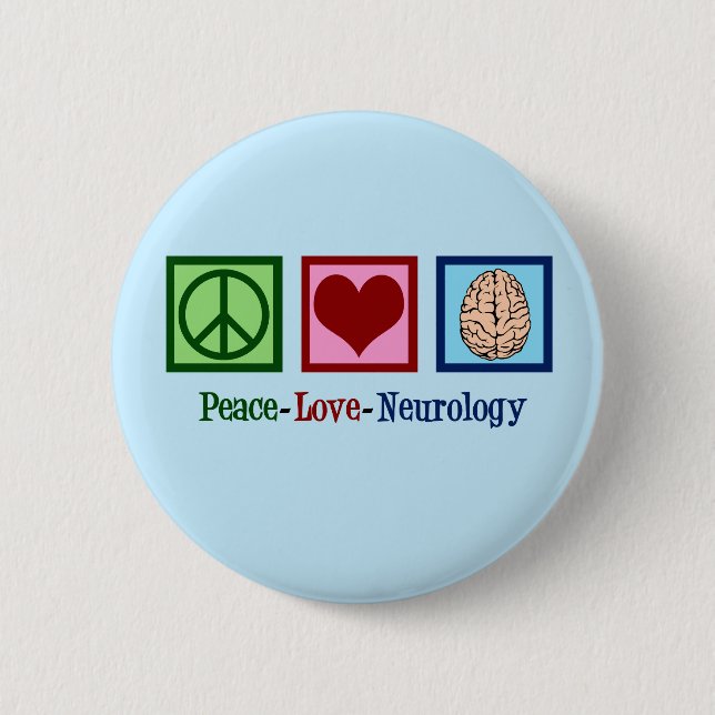 Peace Liebe Neurologie - Neurologe Button (Vorderseite)