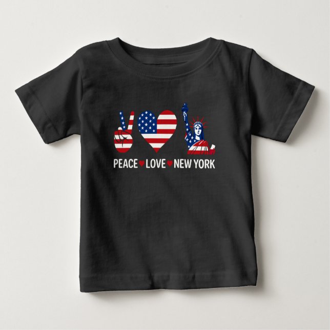 Peace Liebe New York Baby T-shirt (Vorderseite)