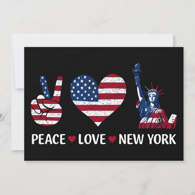 Peace Liebe New York Einladung (Vorderseite)