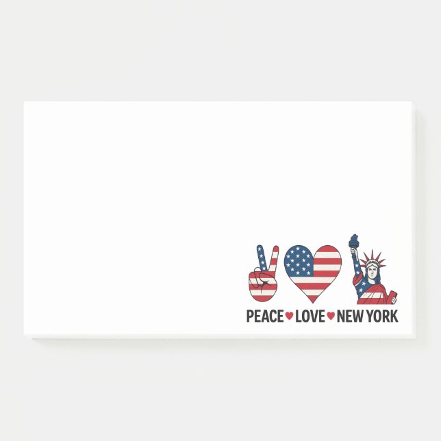 Peace Liebe New York Post-it Klebezettel (Vorderseite)