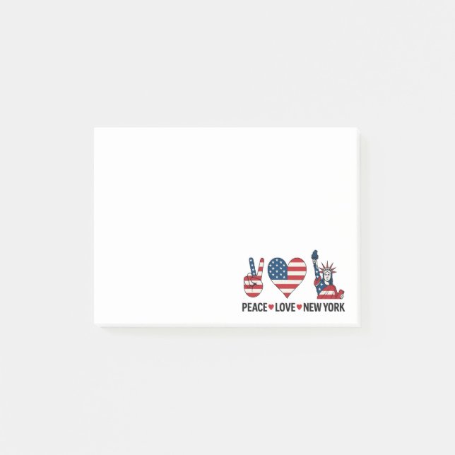 Peace Liebe New York Post-it Klebezettel (Vorderseite)