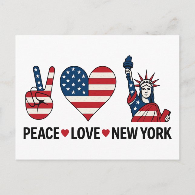 Peace Liebe New York Postkarte (Vorderseite)