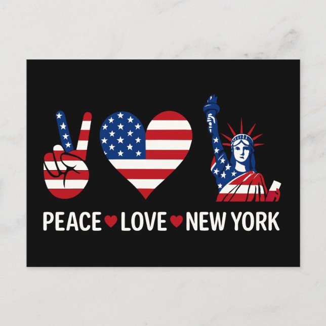 Peace Liebe New York Postkarte (Vorderseite)