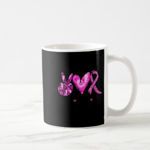 Peace Liebe Nk Ribbon Brustkrebs Bewusstsein Kaffeetasse
