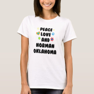 Peace Liebe Norman Oklahoma Patriotic Ok Patriotis T-Shirt