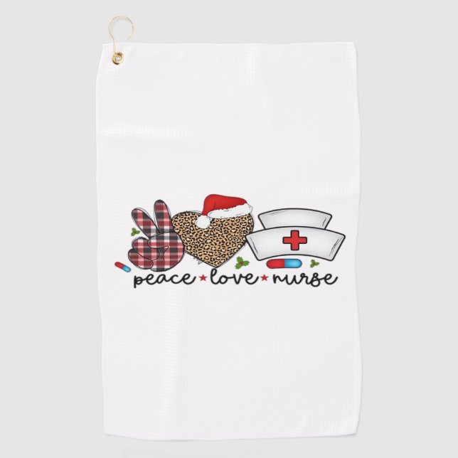 Peace Liebe Nurse, Halloween Klassischer T - Shirt Golfhandtuch (Vorderseite)