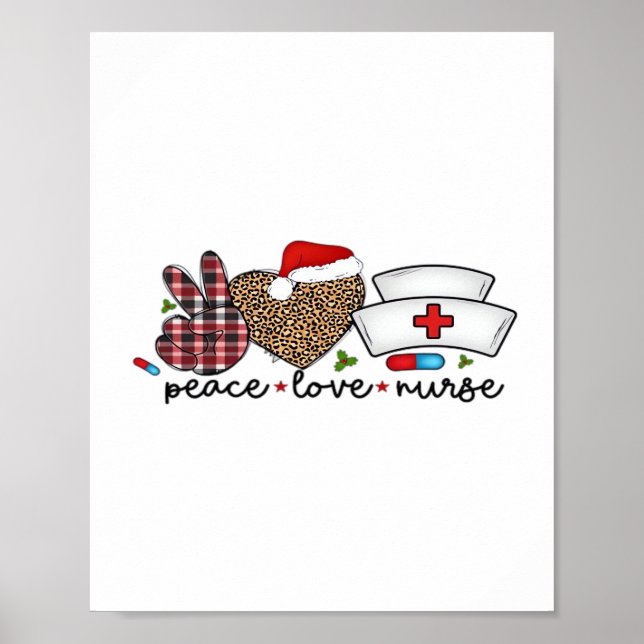 Peace Liebe Nurse, Halloween Klassischer T - Shirt Poster (Vorne)