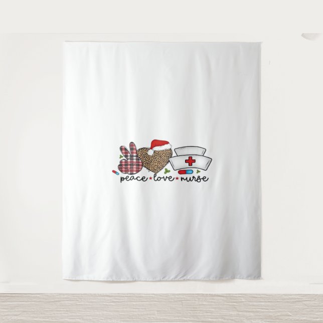 Peace Liebe Nurse, Halloween Klassischer T - Shirt Wandteppich (Vorderseite)