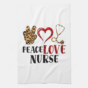 Peace Liebe Nurse - Niedliche Krankenversicherung Geschirrtuch