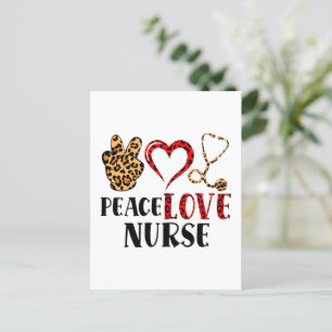 Peace Liebe Nurse - Niedliche Krankenversicherung Postkarte