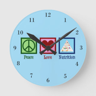Peace Liebe Nutrition Runde Wanduhr