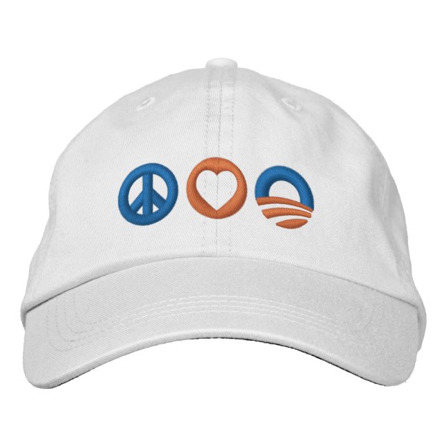 Peace Liebe Obama Bestickte Kappe (Vorderseite)