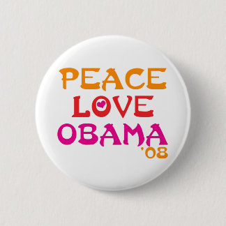 Peace Liebe Obama Button