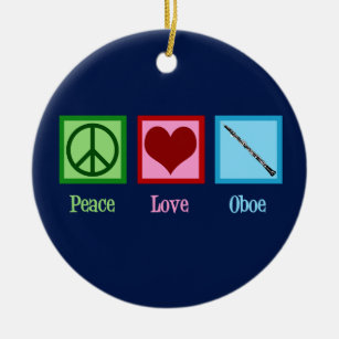 Peace Liebe Oboe Keramikornament