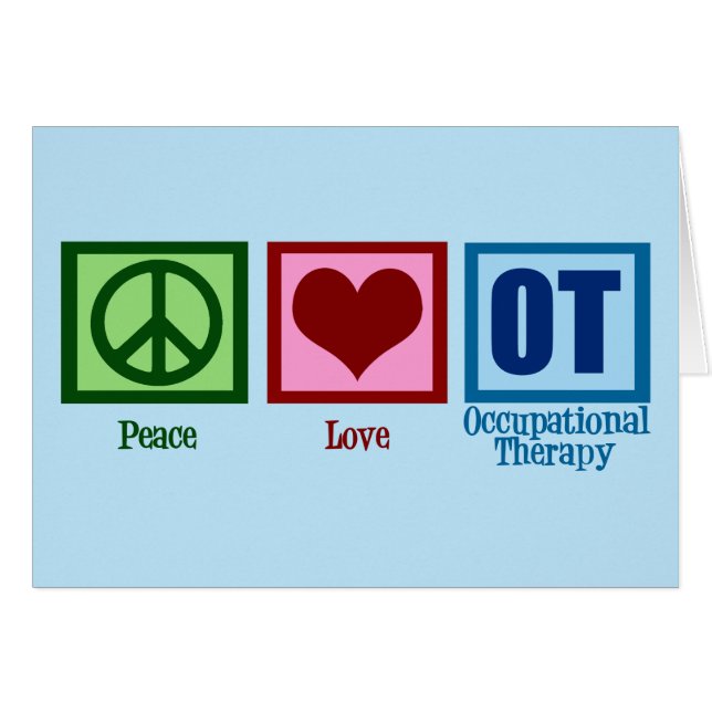 Peace Liebe Occupational Therapy Blue OT Card (Vorderseite (Horizontal))