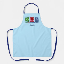 Peace Liebe Occupational Therapy Monogram Blue OT Schürze