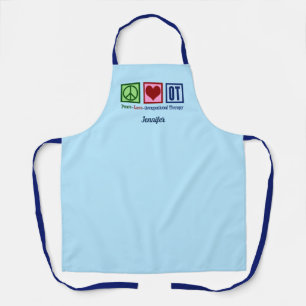 Peace Liebe Occupational Therapy Monogram Blue OT Schürze