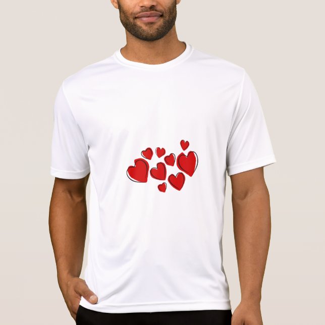 Peace Liebe Office Party dank Pattern farbenfroh T-Shirt (Vorderseite)