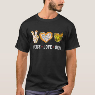Peace Liebe Ohio Staat Souvenirs Sonnenblumen T-Shirt