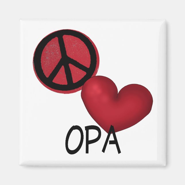 Peace Liebe Opa Magnet (Vorne)