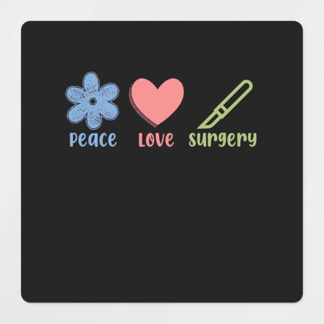 Peace Liebe Operation Doctor Neurology Surgeon Gra Etiketten (Design 1)