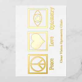 Peace Liebe Optometrie Custom Eye Doctor Gold Folien Feiertagskarte