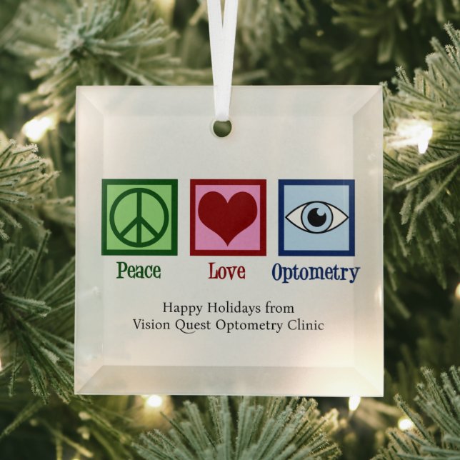 Peace Liebe Optometrie Custom Optometrist Weihnach Ornament Aus Glas (Insitu)