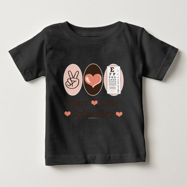 Peace Liebe Optometrie Optometrist Baby Bodysuit T-shirt (Vorderseite)